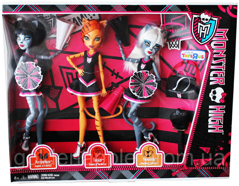 Monster High 3-PACK FEARLEADING Werecats TORALEI Meowlody and Purrsephone - фото 2 - id-p1892085909