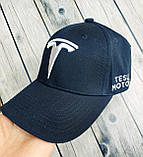 Бавовняна бейсболка з логотипом Tesla темно-синього кольору, фото 3