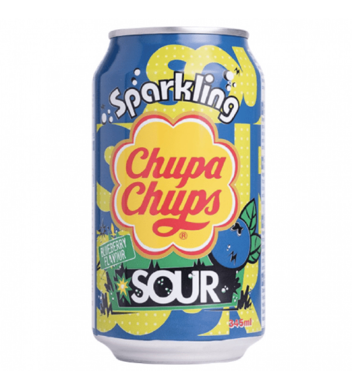 Chupa Chups Sparkling Sour Blueberry Flavour Чупа Чупс кисла чорниця 345ml, фото 1