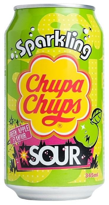 Газировка Chupa Chups Sparkling Sour Green Apple Extreme Sour Чупа Чупс Екстра кисле зелене яблуко 345ml