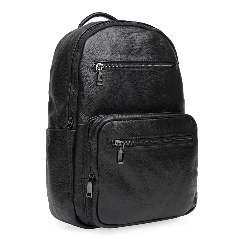 Чоловічий шкіряний рюкзак Borsa Leather K12626-black, фото 1