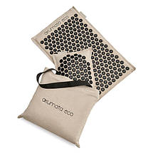 Екологічний акупресурний килимок з подушкою - натуральний чорний чорний Akumata ECO Бежевий BIC, фото 3