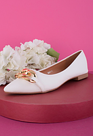 Жіночі білі легкі зручні туфлі з екошкіри, розміри 36,37,38,39,40