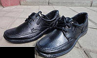 Чоловічі туфлі чорні на шнурках повсякденні недорогі  (код 6161)
