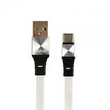 USB кабель Aspor A160 Type-C Плоский Silicon 2.4A/1.2м- графіт, фото 3