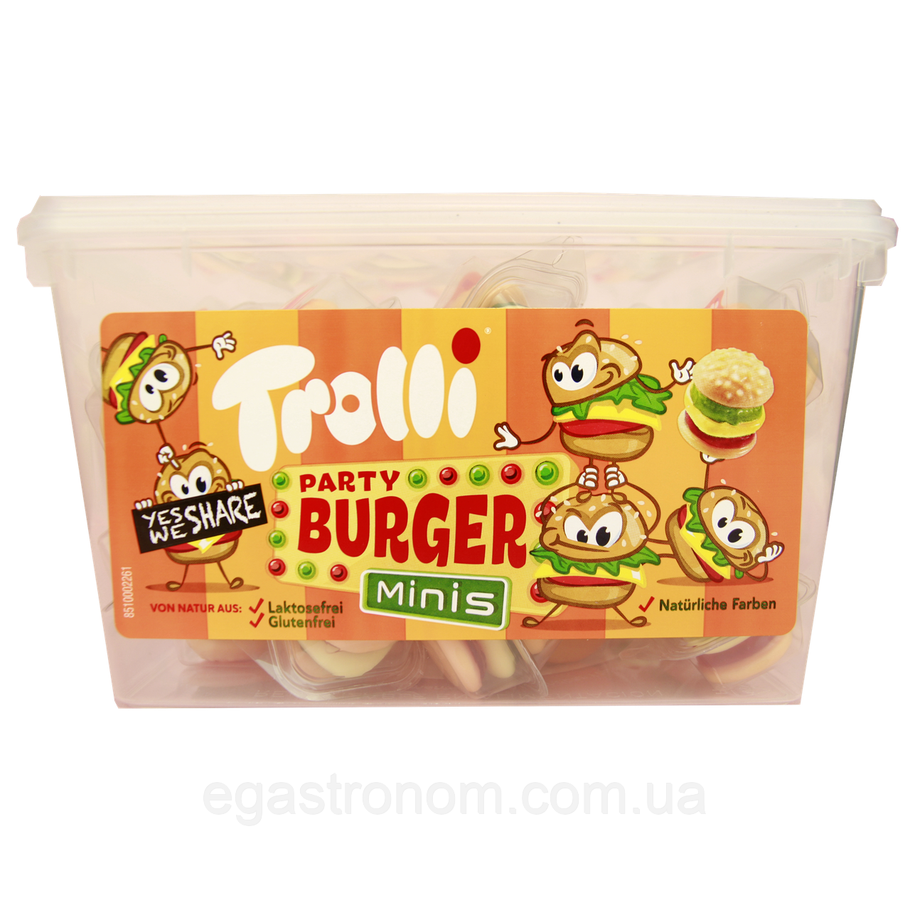 Желейки міні бургер Троллі Trolli burger 600g 6шт/ящ (Код: 00-00014678), фото 1
