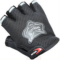Перчатки для фитнеса черного цвета Knightlaood, вело перчатки на полпальца, силиконовые перчатки для спорта