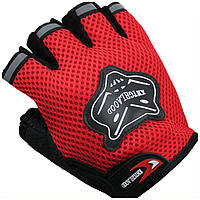Спортивные перчатки без пальцев против скольжения Knightlaood для взрослых, велоперчатки красного цвета