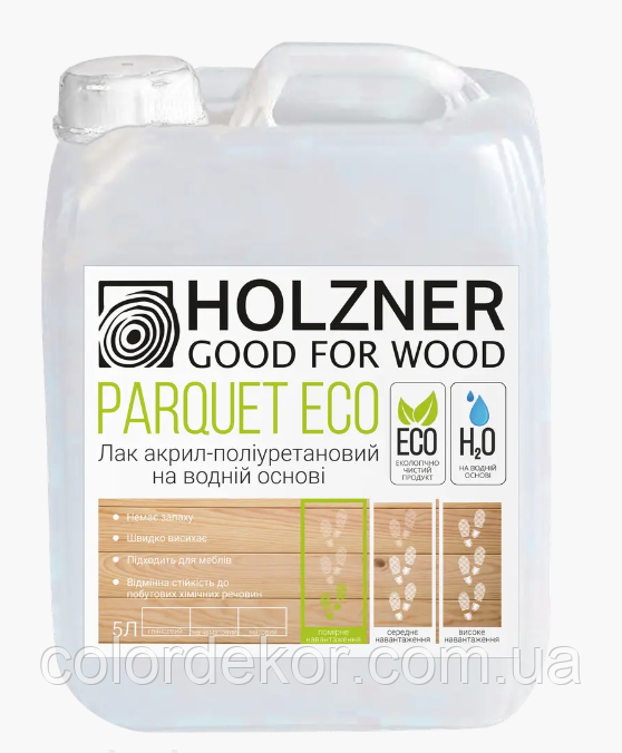 Лак для паркету "HOLZNER Parquet ECO" (Глянцевий 90) 5 л