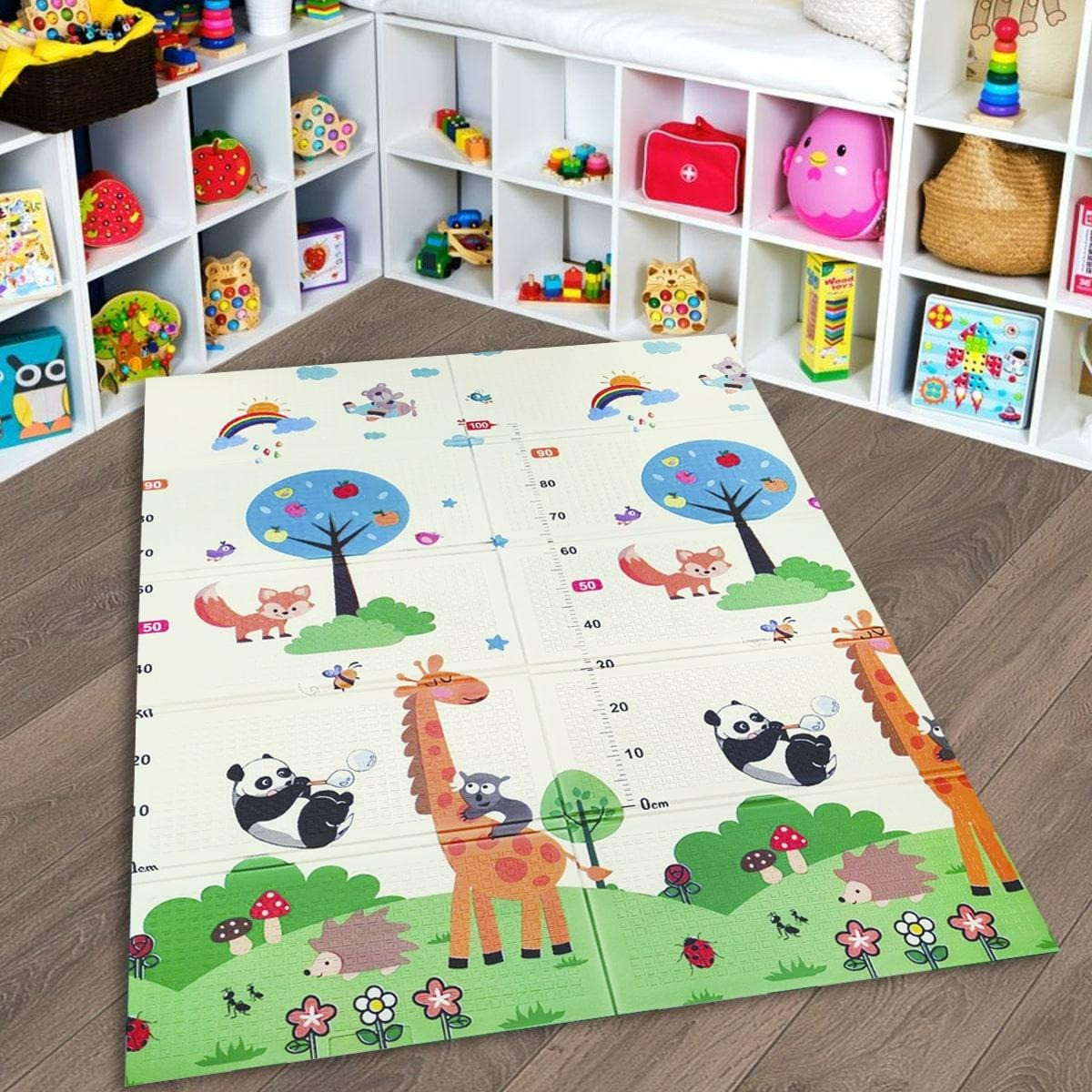 Дитячий складаний килимок "Жираф-Слоники-Ростомір", 120*180*0,8 см
