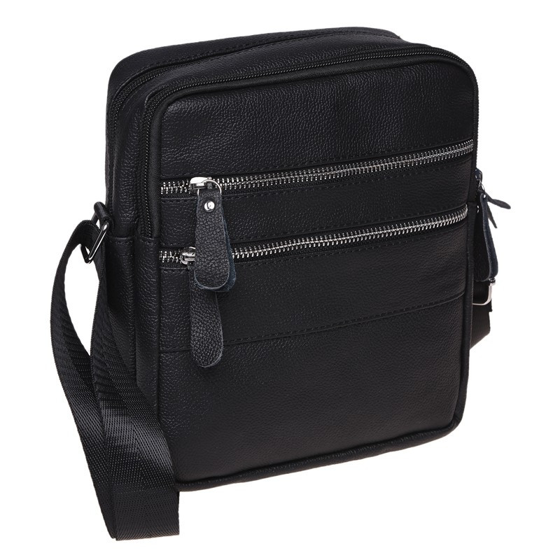 Чоловіча шкіряна сумка Borsa Leather K13923-black, фото 1