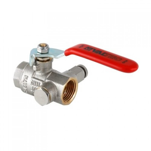 Кран магістральний Valtec DN 1" із дренажем і відвідувачем повітря VT.245.N.06, фото 1