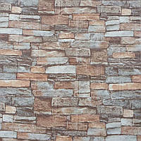 3д панель стінова Дикий Камінь миючі 3d панелі для стін Глянець кам'яна кладка 700x770x5мм (58-ГЛ)