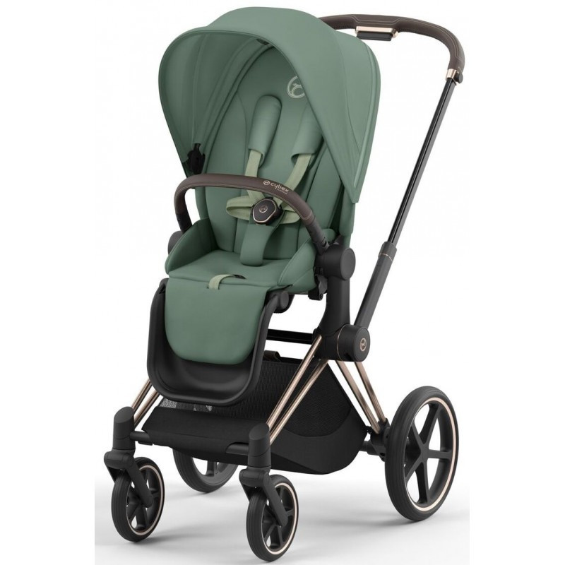 Прогулянкова коляска Cybex Priam 4.0 Leaf Green шасі Rosegold, фото 1