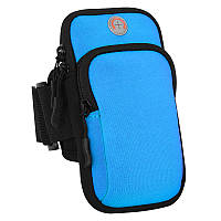 Универсальная сумка для фитнеса на руку синего цвета, спортивный органайзер для мобильного телефона, под ключ,