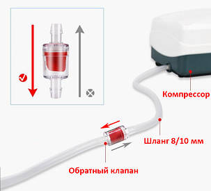 Зворотний клапан, AQUAXER бочечка (червоний), 8 мм., фото 2