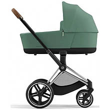 Коляска Cybex Priam 4.0 шасі Chrome Brown + люлька Leaf Green