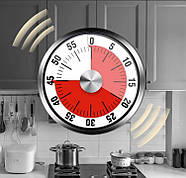 Надійний механічний таймер із нержавіючої сталі | кухонний таймер | білий циферблат, фото 4