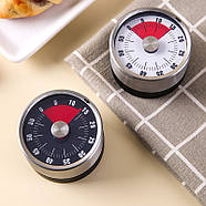 Надійний механічний таймер із нержавіючої сталі | кухонний таймер | білий циферблат, фото 9