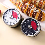 Надійний механічний таймер із нержавіючої сталі | кухонний таймер | білий циферблат, фото 10