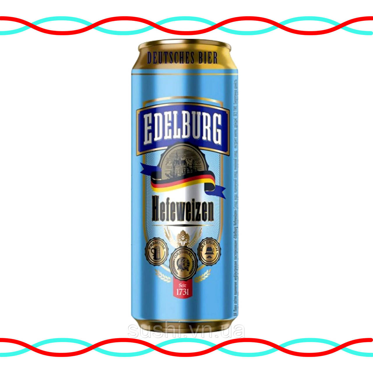 Пиво Edelburg Hefeweizen світле нефільтроване 500мл.