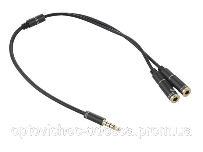 Адаптер сплиттер для наушников и компьютерного микрофона 3.5 мм Хіт ...