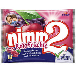 Nimm2 Rote Früchte Цукерки зі смородини та вишні 429g