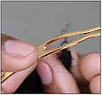 Гачок для волосся півмісяць голка для дредів канекалону метал золотистий, фото 7