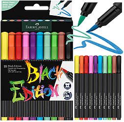 Фломастери пензлики Faber-Castell Black Edition, 10 кольорів, 116451