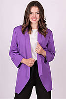 Жакет удлиненный женский фиолетовый костюмный креп удлинённая Актуаль 211, 48