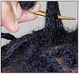 Гачок для волосся півмісяць голка для дредів канекалону метал золотистий, фото 7