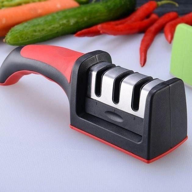 Точилка для ножів кухонна ручна Sharpener Червоно-чорний RS-168