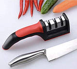 Точилка для ножів кухонна ручна Sharpener Червоно-чорний RS-168, фото 4