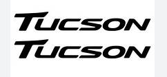 Набір вінілових наклейок на ручки авто - Tucson  размер 12 см ( 4 шт. )