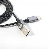 USB кабель Aspor A133 Type-C Nylon 2.4A/1.2м- чорний, фото 3