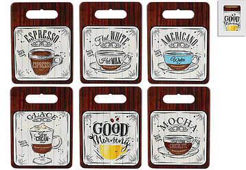 Підставка під гаряче керамічна на пробковій основі Coffee Time, 15*20см, 6 дизайнів