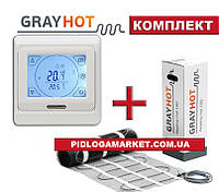 Мат Grayhot 150/186Вт/1,3м2 нагревательный с сенсорным программируемым терморегулятором E91