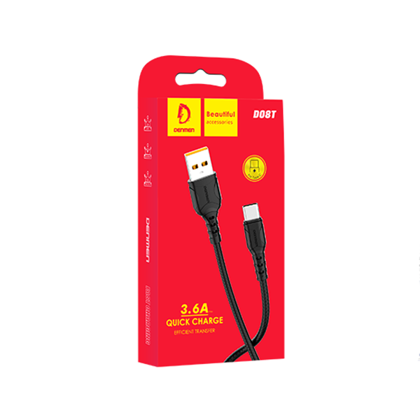 USB кабель Denmen Type-C (D08T) (3.6A)- чорний