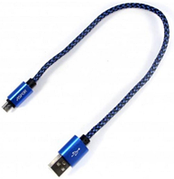USB кабель Aspor A173 Micro 3A/0.3м- синій