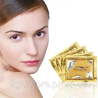 Патчи золотые под глаза c коллагеном Collagen Crystal Gold, Корейские патчи золотые, Коллагеновые патчи - фото 7 - id-p1892223722