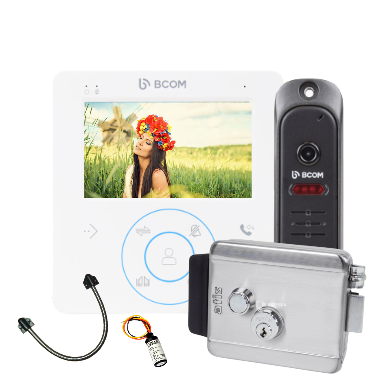 Комплект домофону із замком на хвіртку BCOM Home, фото 1