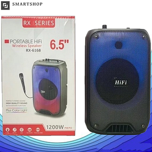 Портативна колонка RX-6168 з мікрофоном, акумуляторна Bluetooth-колонка з підсвіткою, потужна акустика 10 Вт