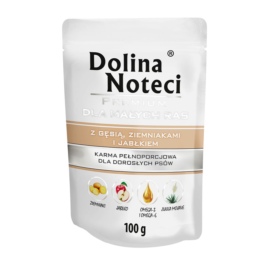 Пауч Dolina Noteci Premium для собак маленьких порід з гусем,картоплею та яблуком,100 гр
