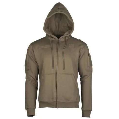 Реглан з капюшоном на блискавці Mil-tec Tactical hoodie Olive 11472012-S