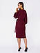 Стильне класичне жіноче плаття-міді з об'ємними рукавами, марсала, фото 5