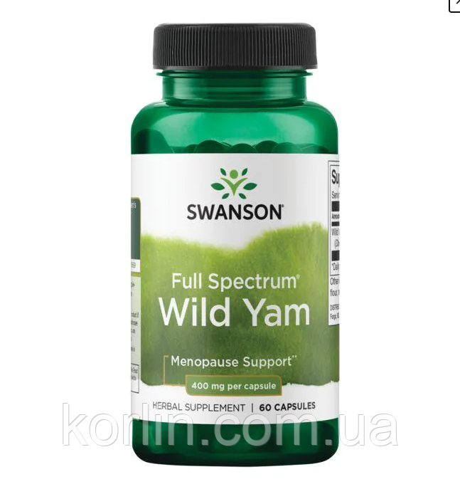 Діоскорея Мохната Дикий Ямс Swanson Wild Yam 400 мг. 60 капсул Свенсон США, фото 1