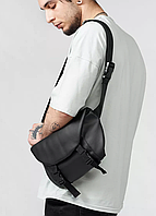 Містка поясна сумка повсякденна з екошкіри, Модна чорна чоловіча бананка