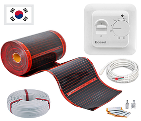 14м2. Комплект саморегулівної інфрачервоної плівки Rexva з механічним терморегулятором RTC70.26