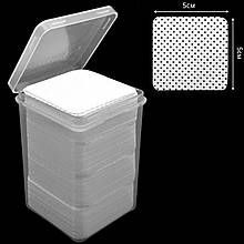 Серветки безворсові з перфорацією у пластиковому контейнері 5х5 см., 200 шт. в./уп Білий К