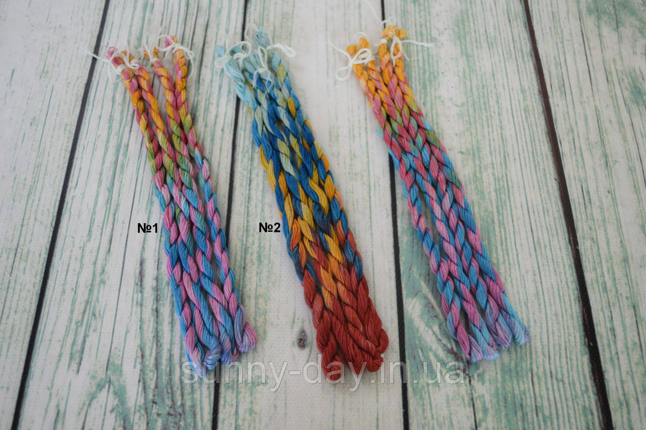 Муліне ручного фарбування  серія "Яскраві фарби", основа -  муліне бавовняне, фото 1